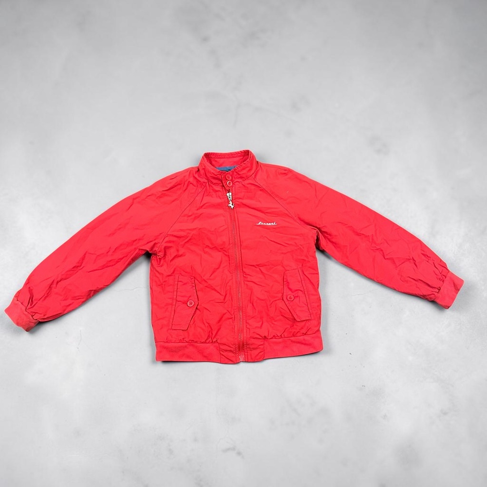 Ferrari Kids Red Lightweight Zip Up Bomber Jacket Size 7-8 Official‎ Product
